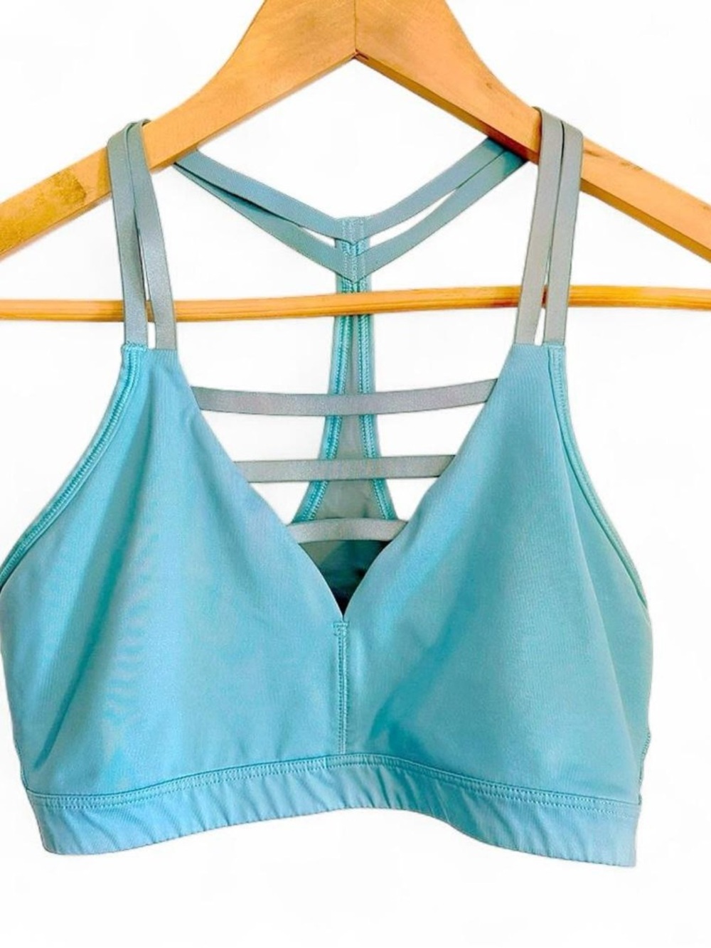 Victoria’s Secret VSX Strappy Plunge Sport Bra M Turquoise - Picture 3 of 8